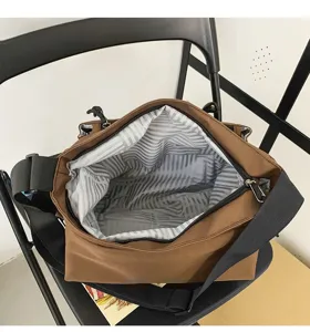 Borsa a tracolla in tela in stile giapponese per donna e uomo, grande borsa messenger.