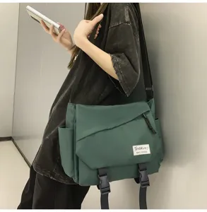 Borsa a tracolla in tela stile giapponese con grande capacità per uso quotidiano e casual.