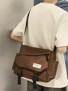 Borsa a tracolla in tela stile da lavoro giapponese, grande capacità borsa casual da spalla.