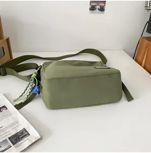 Japanese solid color tooling style canvas crossbody bag casual messenger shoulder bag for daily use