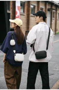 Minimalistische PU lederen crossbody tas casual telefoontas voor dames en heren