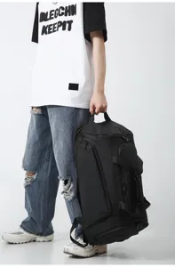 Grand sac de sport de voyage avec séparation sec humide pour fitness et entraînement.