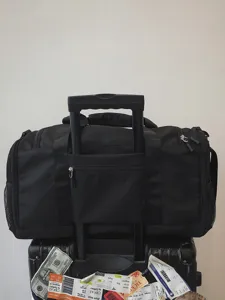 Black travel duffel bag large capacity overnight weekender bag for men and women fitness