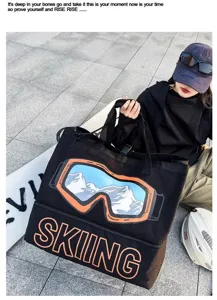 Grosse Fitnessreisetasche mit Skiausrüstung und Nass Trocken Trennung für Herren