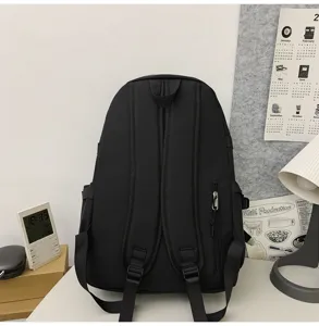Klassischer schwarzer Rucksack für Schule und Reise, geräumiges Design mit Fächern.