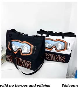 Große kapazität fitness-tasche reise-tote mit skibrille druck für herren sportausrüstung