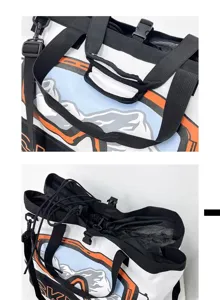 Große Sport-Reisetasche mit stilvollem Skigrafik-Druck und strapazierfähigen Gurten.