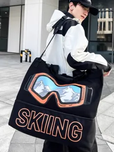 Große Ski-Reisetasche und Sporttasche mit Skibrillen-Druck für Fitness und Outdoor-Reisen.