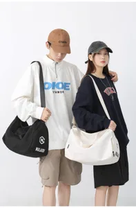 Large capacity gym duffel bag for women and men, multi-functional sports travel shoulder bag.