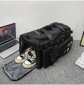 Grand sac de sport de fitness avec compartiment à chaussures, sac de voyage robuste.