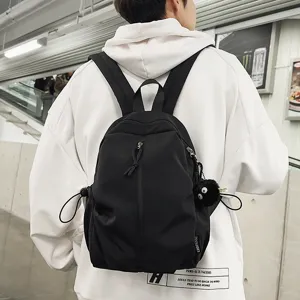 Lightweight black backpack for men and women casual daily outdoor travel school bag