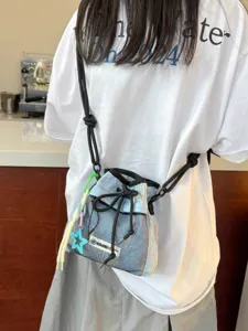 Freizeit Kordelzug Umhängetasche Eimer Bag, leichte Outdoor Sport Schultertasche für den Alltag.