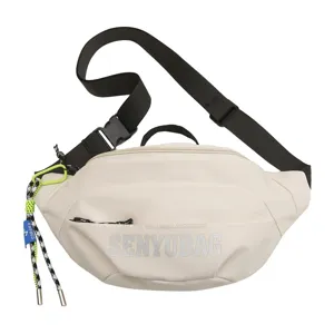 White casual sling bag fashion chest bag streetwear crossbody bag for outdoor travel use