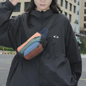 Marsupio sportivo colorblock da uomo e donna, borsa a tracolla alla moda e pratica.