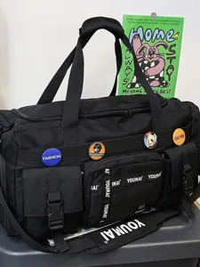 Grote reistas duffelbag voor korte reizen sport fitness bagage multi zakken zwart