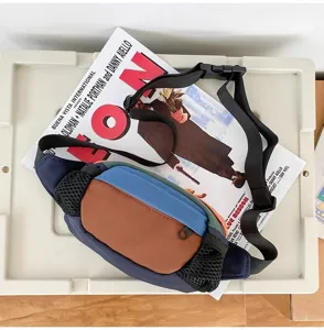 Marsupio colorblock per uomo e donna, borsa a tracolla sportiva casual con cinturino regolabile.