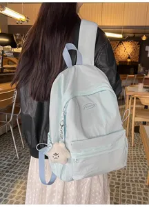 Lightweight simple solid color backpack casual versatile college student school bag for daily outdoor