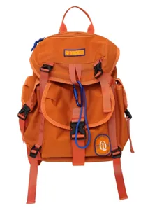 Grand sac à dos de camping orange randonnée voyage plein air avec mousqueton bleu