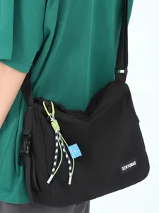 Japanese solid color tooling canvas crossbody bag casual messenger shoulder bag for daily use