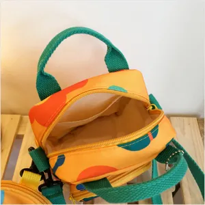 Cute canvas crossbody bag for women, Japanese style small handbag with colorful patterns.