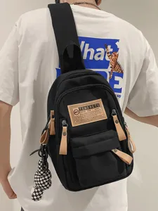 Unisex canvas chest bag streetwear casual sling backpack for men and women stylish daily travel