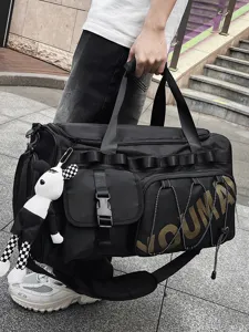 Large Capacity Nylon Sport Gym Bag Unisex Waterproof Travel Duffel Packing Handbag Pack With Dry Wet Separation Shoe Compartment
