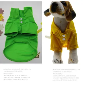Haustier Hund Poloshirt atmungsaktiv dünne Sommerkleidung Detailansicht mit Kragen Knöpfen.