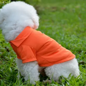 Atmungsaktives orangenes Haustier Polo-Shirt für kleine Hunde Sommer Welpen Kleidung