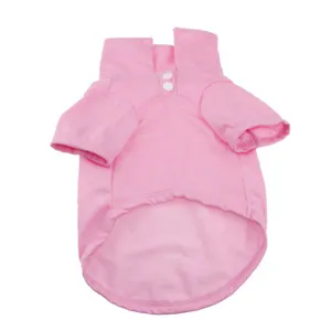 Atmungsaktives rosa Hunde-Polohemd, leichte Sommer-Haustierbekleidung für kleine Hunde.