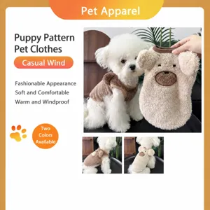 Leuke Puppy Oor Fleece Hondenvest Herfst Winter Warm Huisdier Kleding Kleine Honden Teddy Bichon Polyester Kleding