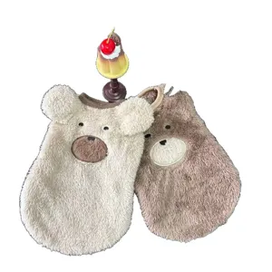 Schattig pluche huisdier vest winter warme hondenkleding beer ontwerp zacht fleece kleine honden
