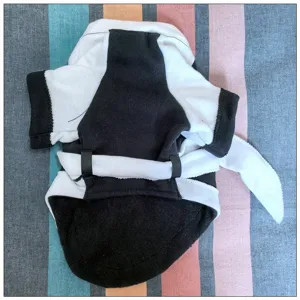 Chaud vetement per chien chat samourai hiver noir et blanc costume animal de compagnie