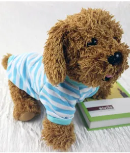 Sommer neues gestreiftes Haustier T-Shirt für kleine Hunde, süße atmungsaktive Welpenkleidung.