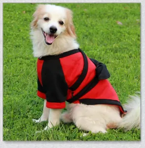 Mignon chien chaud samouraï costume pour petits et moyens chiens rouge noir vêtements hivers