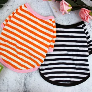 Sommer gestreiftes Hunde T-Shirt süße Haustierkleidung atmungsaktive dünne Kleidung für Hunde