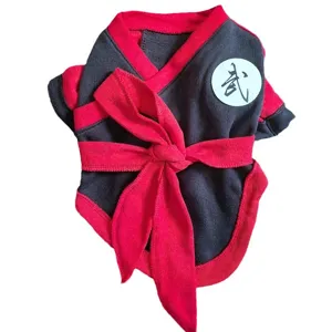 Vêtements chauds en polaire pour chien samouraï cosplay costume pour petits chiens hiver mode.