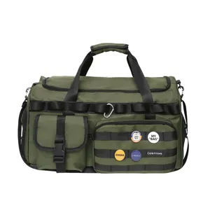 Grand sac de sport et de voyage militaire vert pour fitness, entrainement et deplacements.