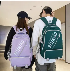 Stilvoller großer Canvas Rucksack für Studenten, lässige tägliche Laptoptasche.