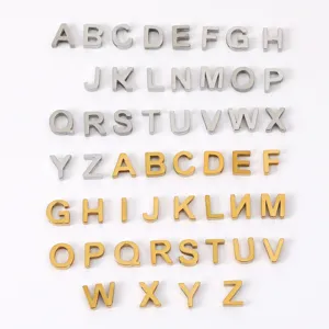 Silver and gold metal alphabet letter charms, DIY pendant accessories for custom bracelets.