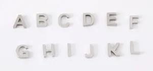 Metal alphabet letter charms for DIY bracelet necklace jewelry making, silver tone initials.
