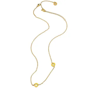 Collier long doré minimaliste avec pendentifs ronds pour femmes bijou de mode élégant