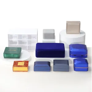 Moderne Kraftpapier Sieradendoos Premium Effen Kleur Ring Oorbel Geschenk Verpakking Opslag Doos Voor Bruiloft Verjaardag Doos