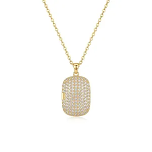 Vergoldete Zirkonia ovale Anhänger Halskette für Damen elegante Mode Schlüsselbein Kette.
