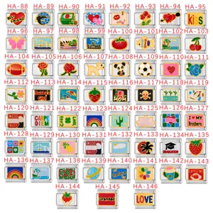 Italian charm bracelet stainless steel DIY colorful links fashion jewelry display main view