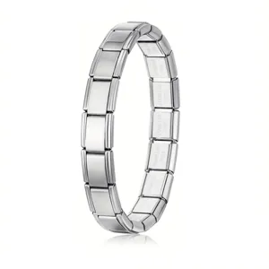 Stainless steel Italian modular charm bracelet DIY blank link bracelet for custom jewelry.