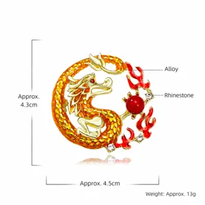 Exquisite luxuriöse chinesische Stil Drache Brosche Legierung Strass Anzug Pin Schmuck