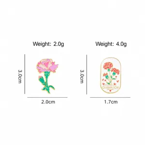 Original design carnation enamel pin cute flower metal badge for clothing backpack decor