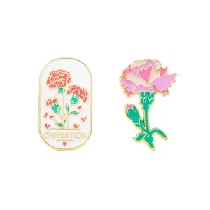 Original design carnation brooch mother's day cute enamel pin alloy backpack badge gifts