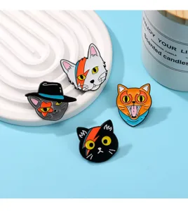Set spilla smaltata gatto Aladdin Sane, simpatica spilla in metallo per vestiti e zaino badge.