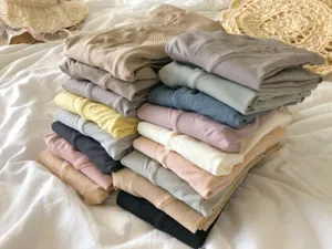 Autumn winter Morandi color ribbed tights slimming peach hip leggings multiple colors detail view